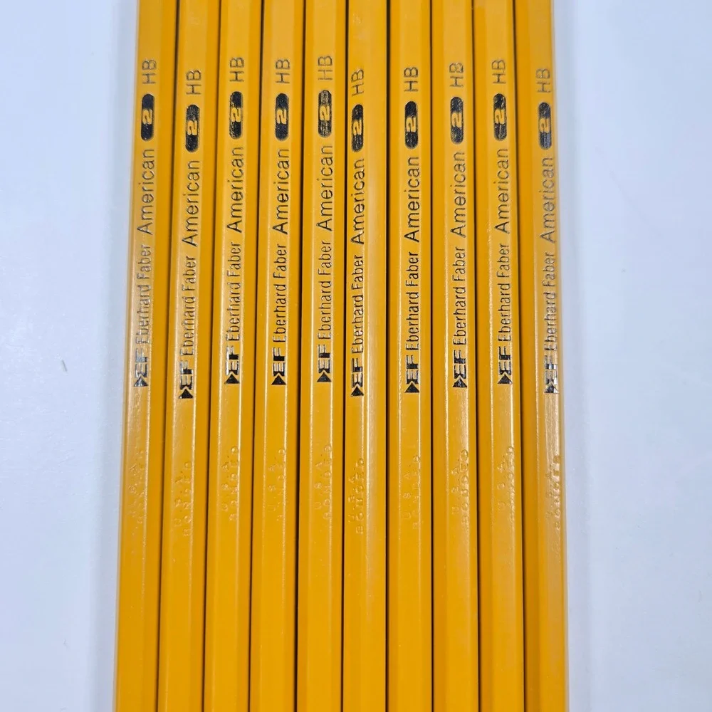 Vintage Eberhard Faber American Pencils No 2 HB Yellow Wood Made in USA 10 Count